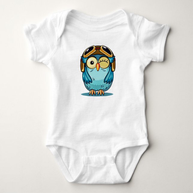 Söt Uggle Ögon Blinkande Tecknad-43345 T Shirt (Framsida)