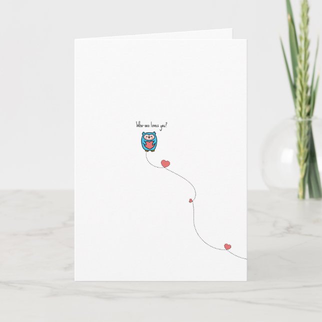 Söt Uggle Punsm Valentine-kort Kort (Framsida)