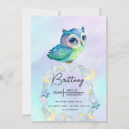 Söt ugglepafskkalas Bedårande inbjudan