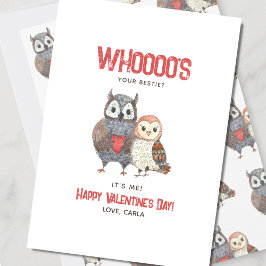 Söt ugglepun söta lilla Valentine-dagen Julkort