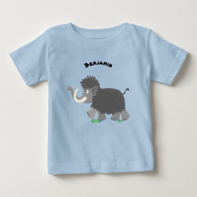 Söt ullhårig mammut serieillustration t shirt (Framsida)
