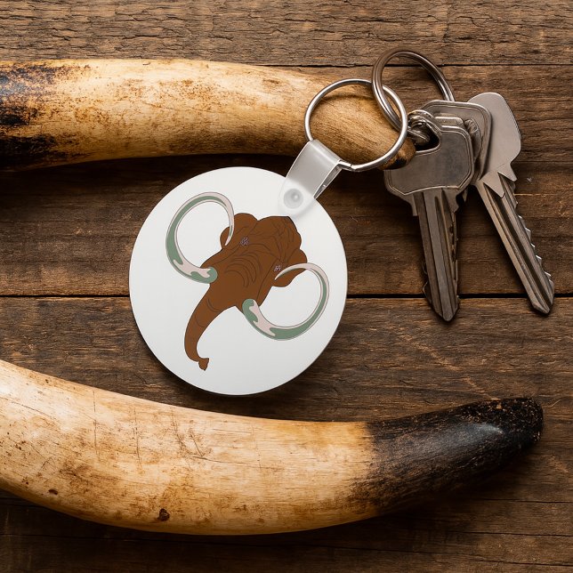 Söt Ullig Mammut med Böjda Betar Nyckelring (Skapare uppladdad)