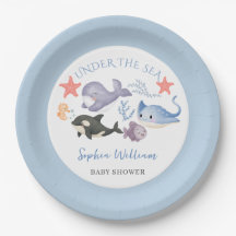 Söt Under Havet Akvarell Baby Shower