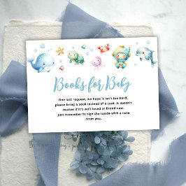 Söt Under havet Baby Shower Böcker för bebis Tilläggskort