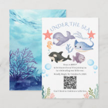 Söt Under The Sea Watercolor Baby Shower