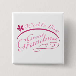 Söt Underbar Grandma Gift (rosa) Knapp