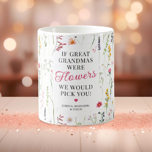 Söt Underbar Grandma Wildblomsoffert Kaffemugg