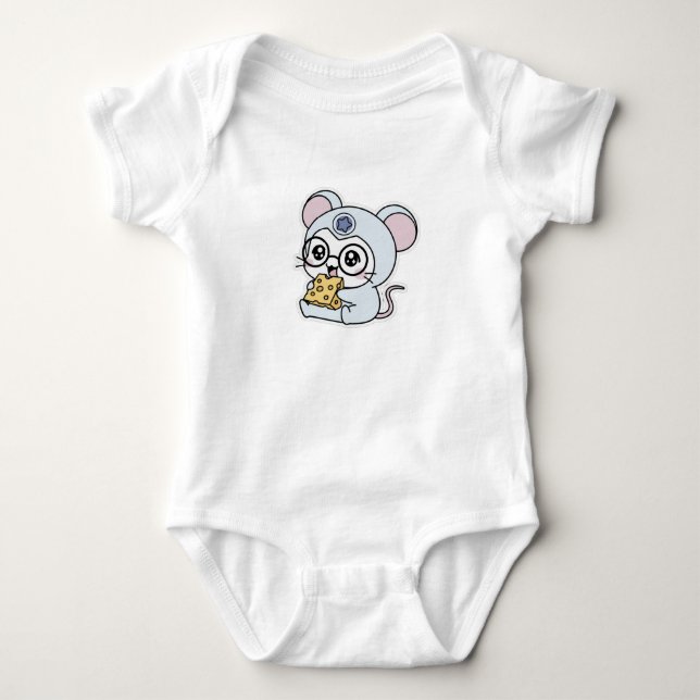 Söt underbar liten mus älskar ost  t shirt (Framsida)