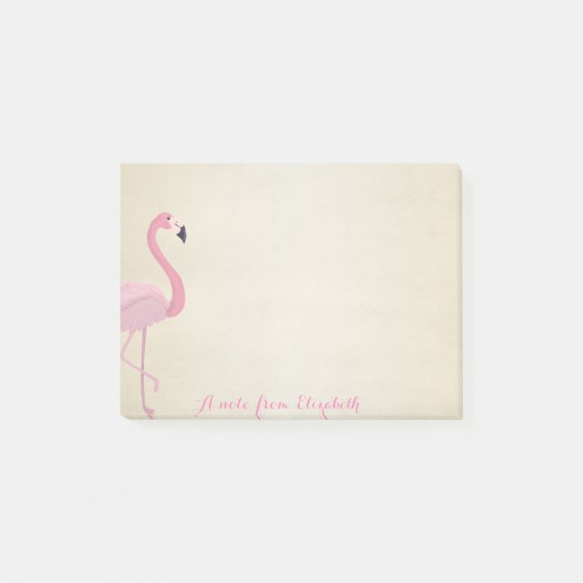 Söt underbar snygg, rosa flamingo post-it block (Framsida)