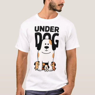 Söt Underdog Valp Grupp Tecknad Film T Shirt