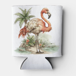 SÖT UNDERLIG SOMMARSTRANDSCEN MED FLAMINGO