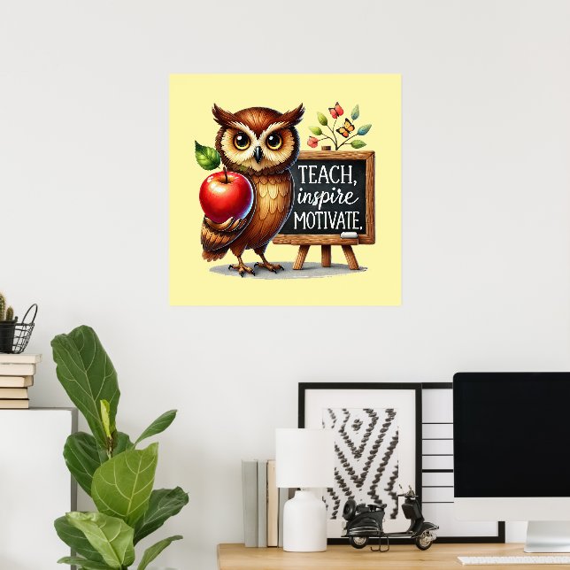Söt Undervisa Kärlek Inspirera ordkonst Lärare Poster (Hemmakontoret)