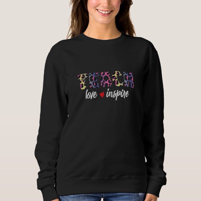 Söt Undervisa Kärlek Och Inspirera Leopard Gepard  T Shirt (Framsida)