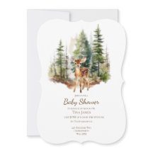 Söt ung hjort baby shower inbjudan
