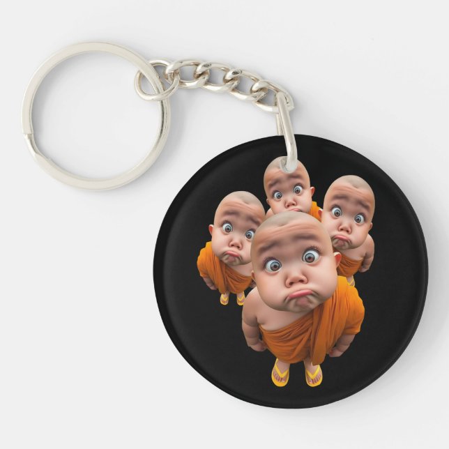 Söt ung munk minimalistisk orange kappa  (Framsidan)