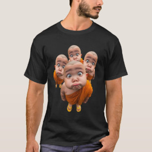 Söt ung munk minimalistisk orange klänning t shirt