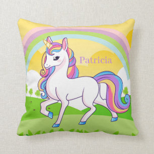 Söt unicorn add namn kudde