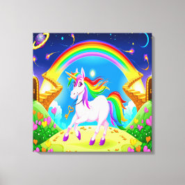 Söt Unicorn Canvas Art