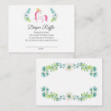 Söt Unicorn Diaper Raffle Baby Shower