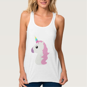 Söt Unicorn Emoji Linne Med Racerback