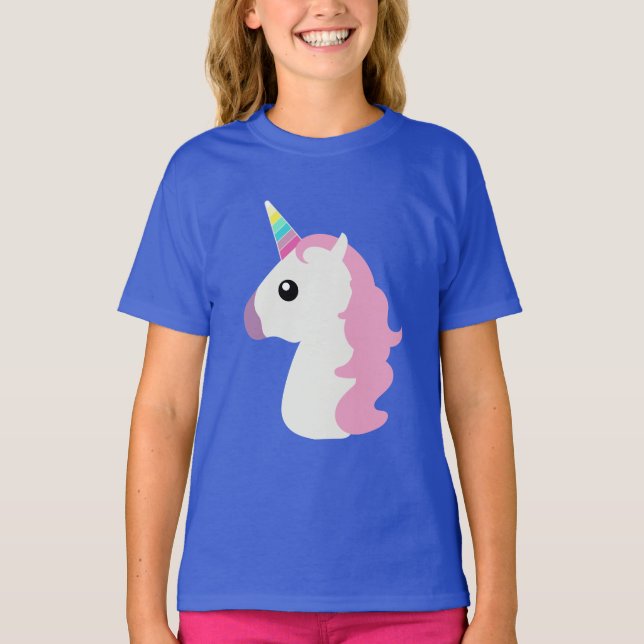 Söt Unicorn Emoji T-shirt (Framsida)