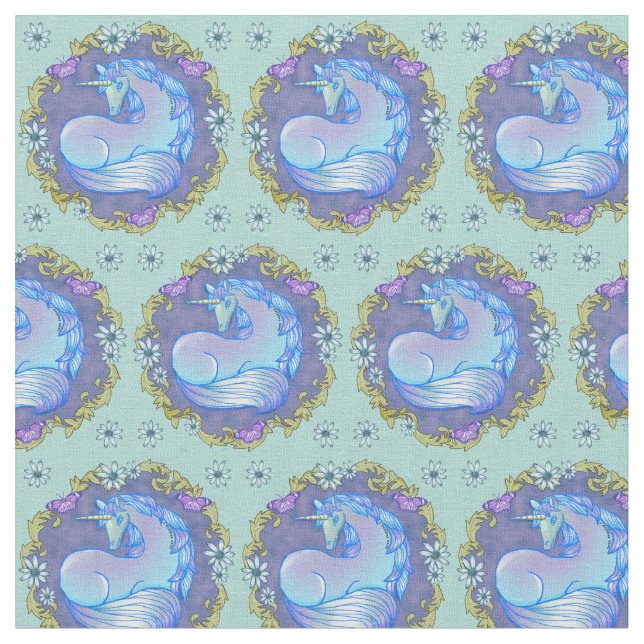 Söt Unicorn Fabric Tyg (Närbild)