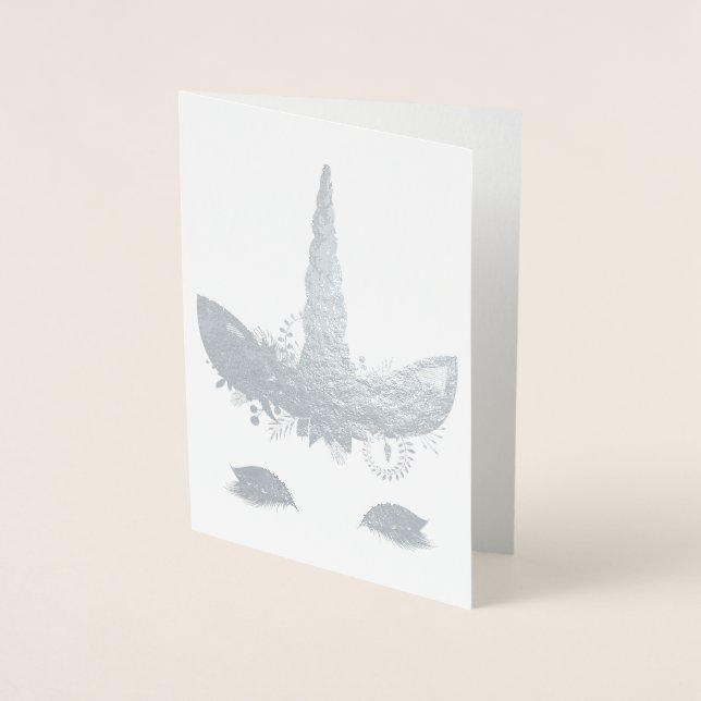 Söt Unicorn Folierat Kort (Framsida)