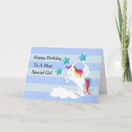 Söt Unicorn och Blue Stars Kort