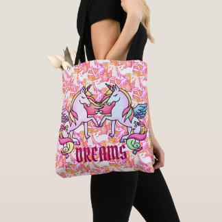 Söt Unicorn Rainbow Dream Pastel Pegasus Tygkasse