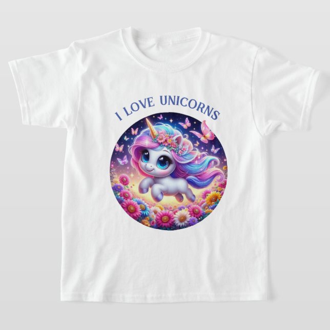 söt unicorn t shirt (Laydown)