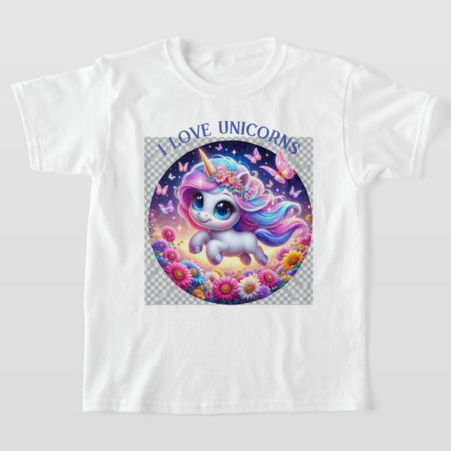 söt unicorn t shirt (Laydown)