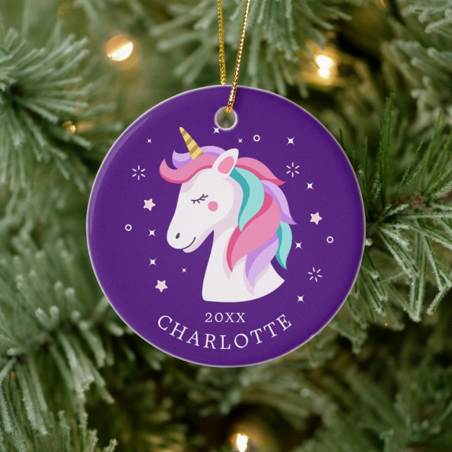 Söt Unicorns julprydnad Julgransprydnad Keramik (Träd)