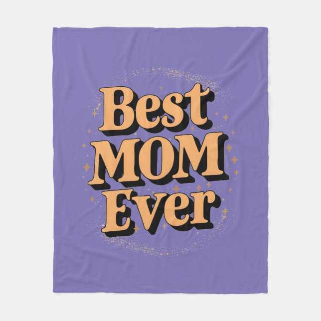 Söt Unik typografi, bästa Mamma någonsin tidigare Fleecefilt (Framsidan)