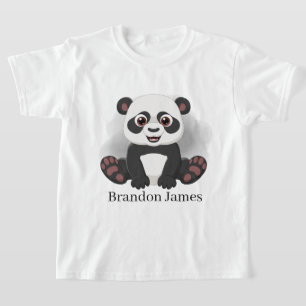 söt unisex barn tillägg namn panda björn  t shirt