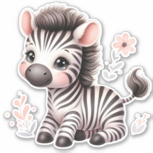 Söt Upp! Zebra Anpassad Klipp Scrapbooking Klister Klistermärken
