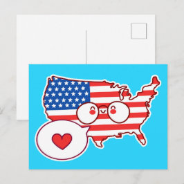 Söt USA-kartflagga Vykort