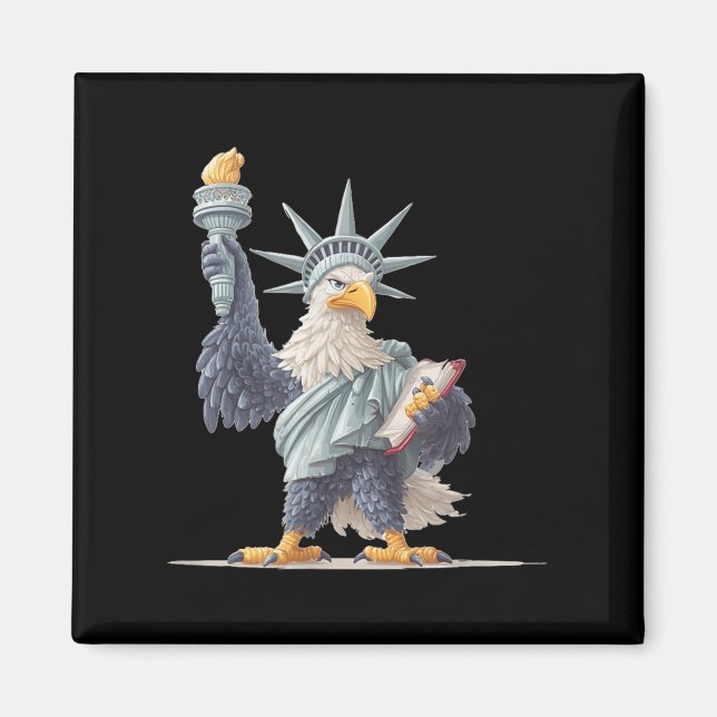 Söt USA Statue Costume for Patriotic Clothes Lo Magnet (Framsidan)