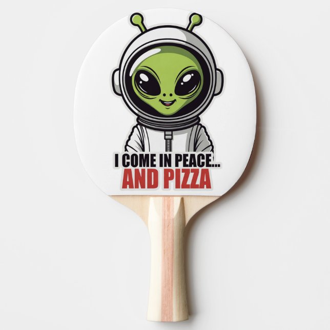 Söt utomjording astronaut "Jag kommer i fred och p Pingisracket (Framsidan)