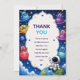 Söt utomjording planets baby shower tackkort tack kort