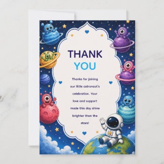 Söt utomjording planets baby shower tackkort tack kort