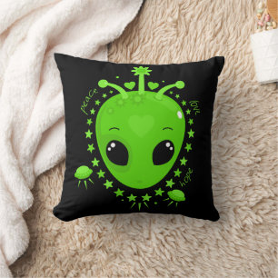 Söt utomjordisk fred hoppas kärlek kul utomjording kudde