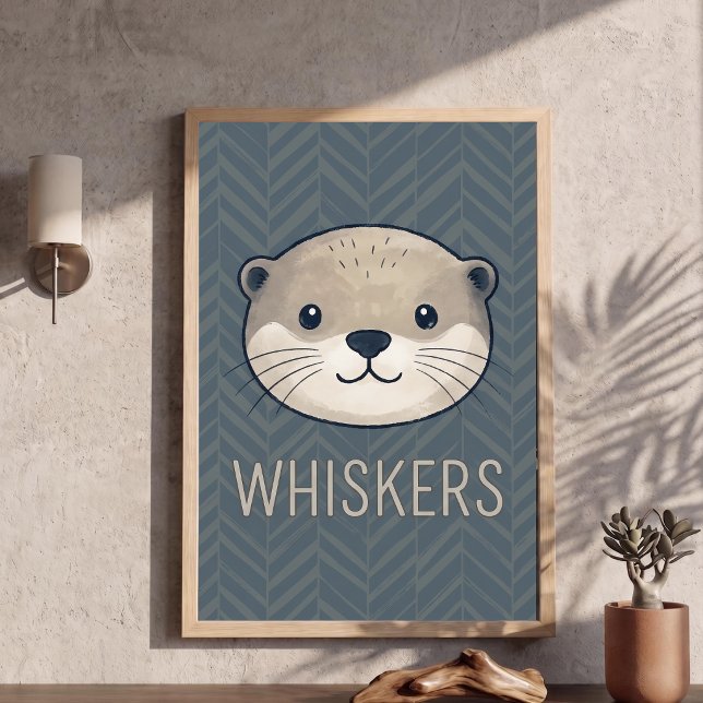 Söt utter ansikte Morrhår Typografi Barnkammare Af Poster (Skapare uppladdad)