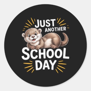 Söt utter bara ännu en skoldag serie design runt klistermärke