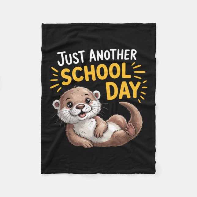 Söt utter En annan skoldag serie design Fleecefilt (Framsidan)