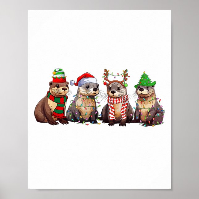 Söt utter jul pyjamas rolig jul ljus Anim Poster (Framsidan)