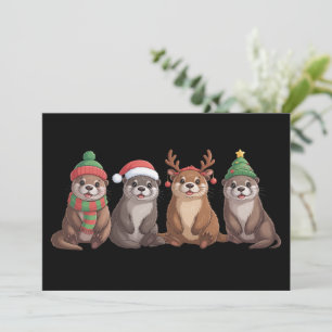 Söt utter jul rolig julbelysning djur julkort