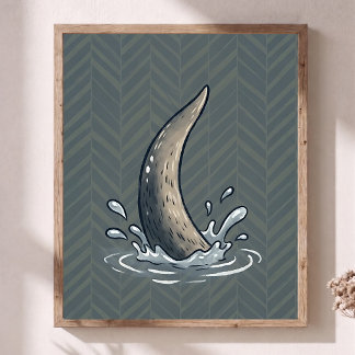 Söt utter svans stänk Nursery Art Chevron Poster