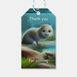 Söt utterbaby i damm - Tack för födelsedagsfirande Presentetikett