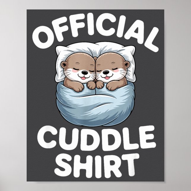 Söt utterpar mysig kram  poster (Framsidan)