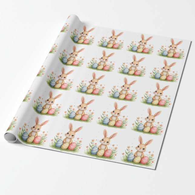 Söt vacker påskharen populär kollektion presentpapper (Utrullad)